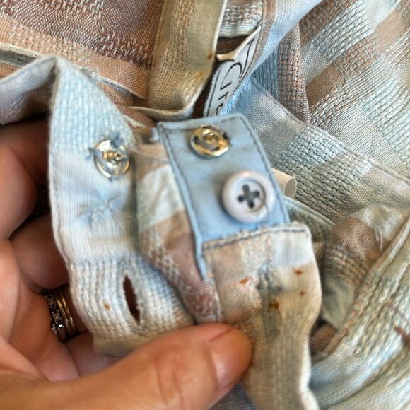 Vintage 80s Gregge Sport Light Blue & Tan Plaid Pleated Full Midi Skirt - Picture 8 of 9